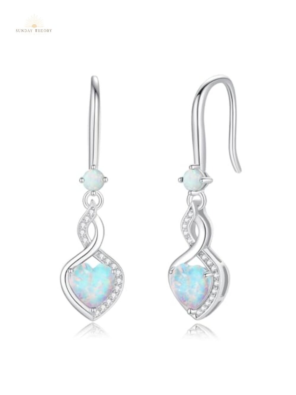 Heart Dangle Earrings 925 Sterling Silver Birthstone Jewelry for Women